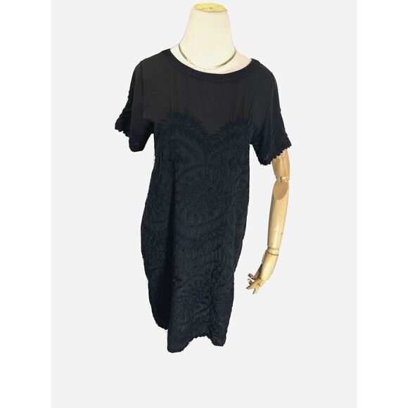 Trelise Cooper Black Eyelete Dress small Arabesque Obsidian Charm - Picture 1 of 14